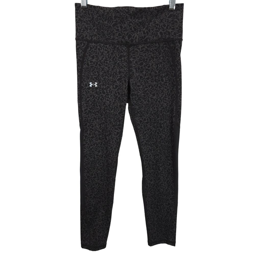 Under Armour Compression Leggings Womens S Gray Black Geometric Breathelux Capri
